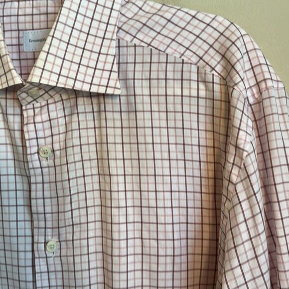 Ermenegildo ZEGNA Front Button Plaid Shirt 41/16 - Picture 2 of 7
